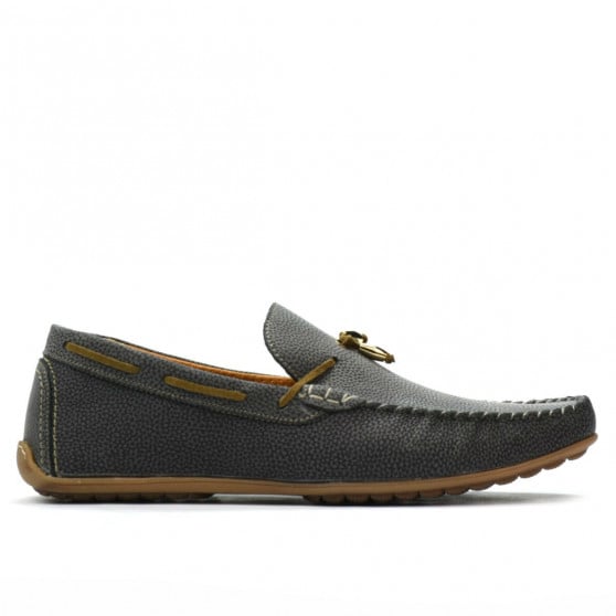 Men loafers, moccasins 863 g gray