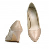 Women stylish, elegant shoes 1242 patent beige pearl