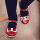 Small children shoes 51c patent burgundy+white