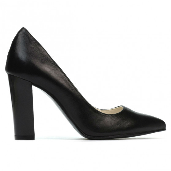 Women stylish, elegant shoes 1261 black satinat