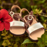 Women sandals 5070 brown+silver