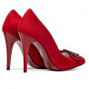 Women stylish, elegant shoes 1279 red antilopa