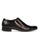 Men stylish, elegant shoes 740 patent black combined