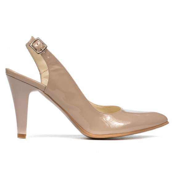 Women sandals 1236 patent beige pearl