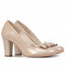 Women stylish, elegant shoes 1245 patent ivory