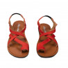Women sandals 5076 red coral velour