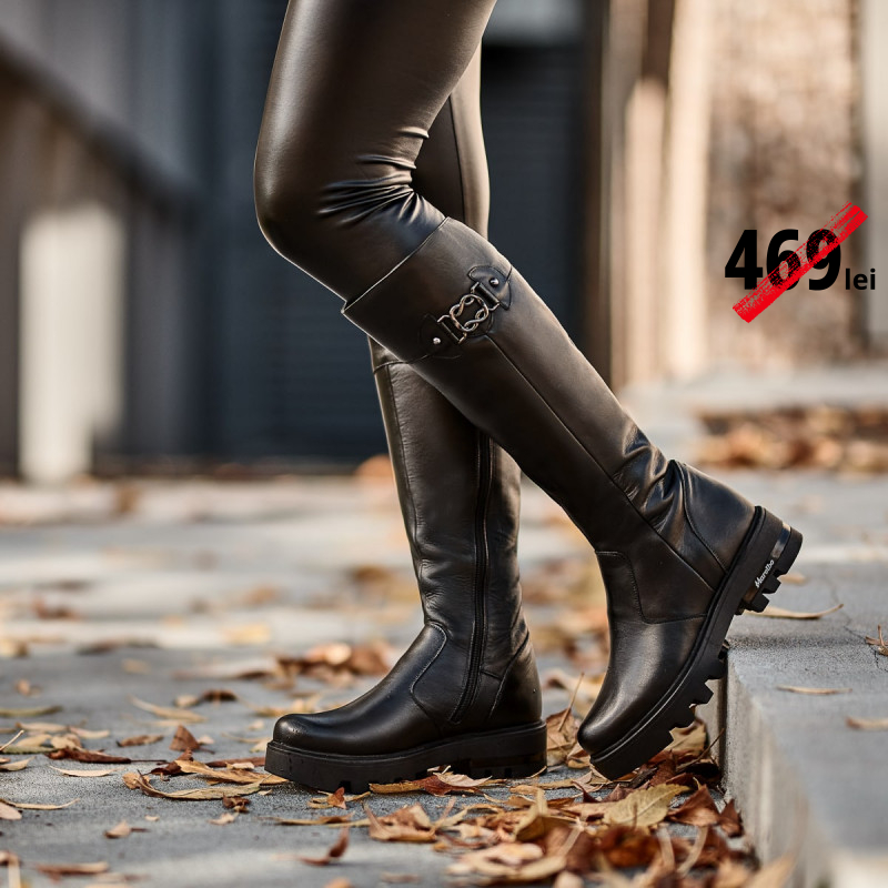 Women knee boots 3364 black lifestyle