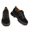 Pantofi casual dama 6043 negru velur combinat