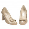 Women stylish, elegant shoes 1245 patent beige