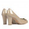 Women stylish, elegant shoes 1245 patent beige