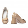 Women stylish, elegant shoes 1291 patent beige