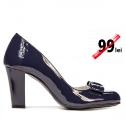 Women stylish, elegant shoes 1245 patent indigo