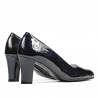 Women stylish, elegant shoes 1209 patent indigo pearl