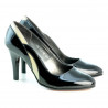 Women stylish, elegant shoes 1218 patent black+beige