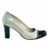 Women stylish, elegant shoes 1213 patent beige+black