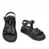 Women sandals 5096 black metalizat