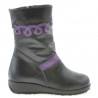 Small children knee boots 23c black+purple