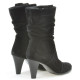 Women knee boots 1114 black antilopa