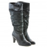 Women knee boots 1120 black+black antilopa pic