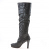 Women knee boots 1118 black antilopa pic