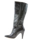 Women knee boots 1109 patent black combined