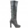 Women knee boots 1118 gray satinat