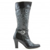 Women knee boots 017 crep patent black