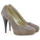 Women stylish, elegant shoes 1082 cappuccino antilopa
