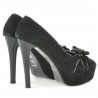 Pantofi eleganti dama 1095 negru antilopa+argintiu