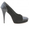 Pantofi eleganti dama 1082 negru antilopa combinat