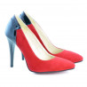 Women stylish, elegant shoes 1230 red antilopa combined 