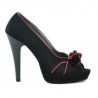 Women sandals 1099 black antilopa+red