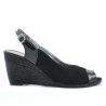 Sandale dama 5019 lac negru+negru velur 