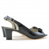 Women sandals 1251m patent black satinat