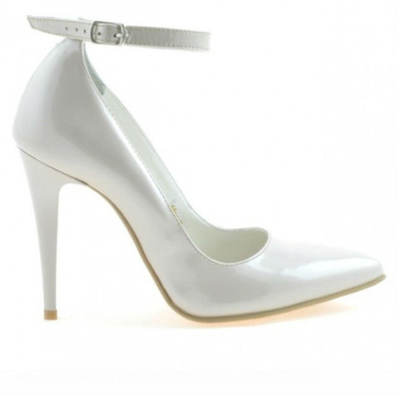 Women stylish, elegant shoes 1247 patent beige pearl