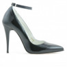 Women stylish, elegant shoes 1247 patent black satinat
