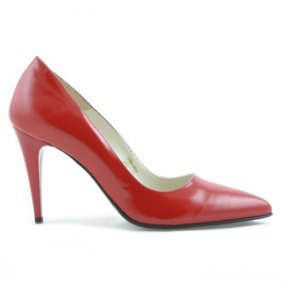 Women stylish, elegant shoes 1246 patent red satinat