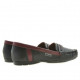Women loafers, moccasins 619 black+burgundy
