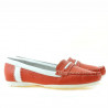Women loafers, moccasins 619 red+white