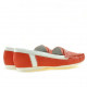 Women loafers, moccasins 619 red coral+white