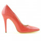 Women stylish, elegant shoes 1241 patent red coral