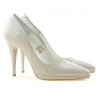 Women stylish, elegant shoes 1244 patent beige pearl